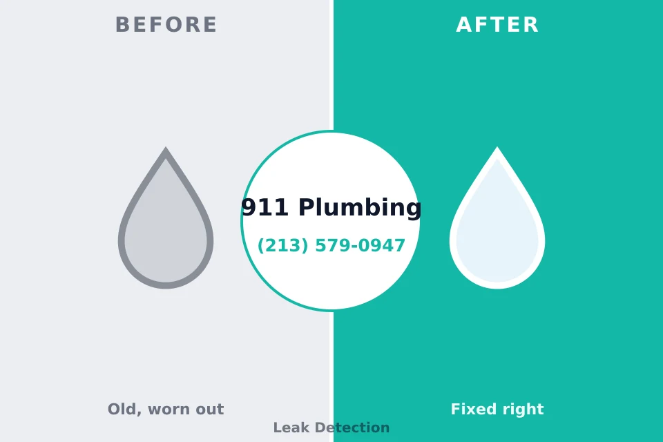 Before and after: plumbing repair Byram Center, NJ